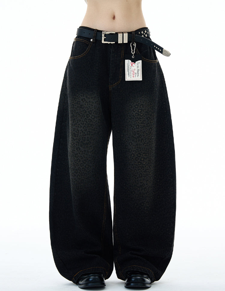 MADWITCH WASHED LEOPARD FLARE PANTS #BNK157
