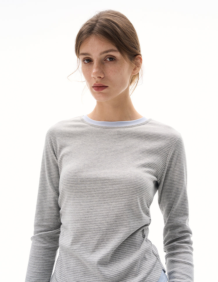 MADWITCH WAIST-CINCH STRIPED TOPS #DD3350