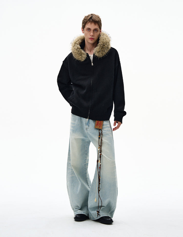 MADWITCH UNISEX FUR-TRIMMED CASUAL COAT #6273