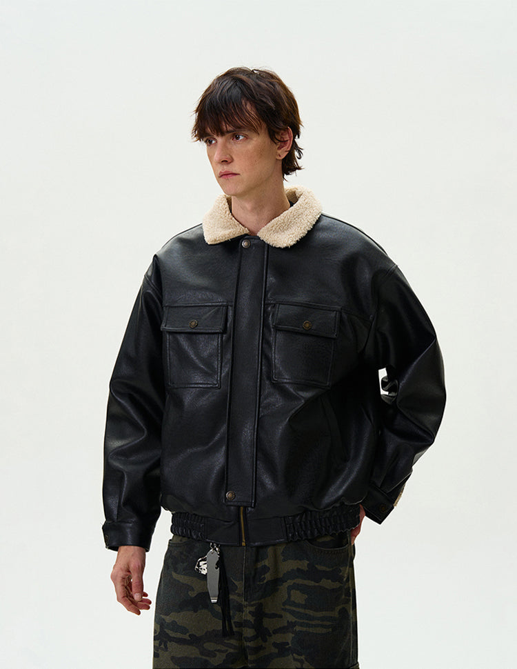 MADWITCH THICKENED PU LEATHER JACKET #G1060