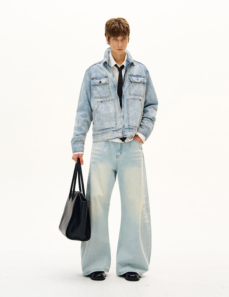 MADWITCH UNISEX VINTAGE WASHED DENIM JACKET #G6863