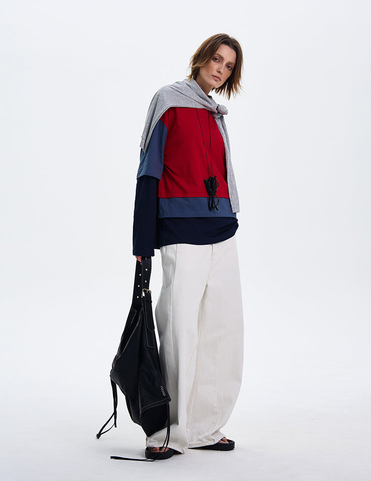 MADWITCH LAYERED FAUX TWO-PIECE HOODIE #6915