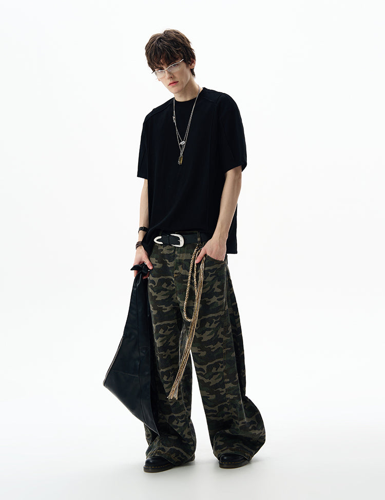 MADWITCH PANELED CREW NECK TEE #UTU009