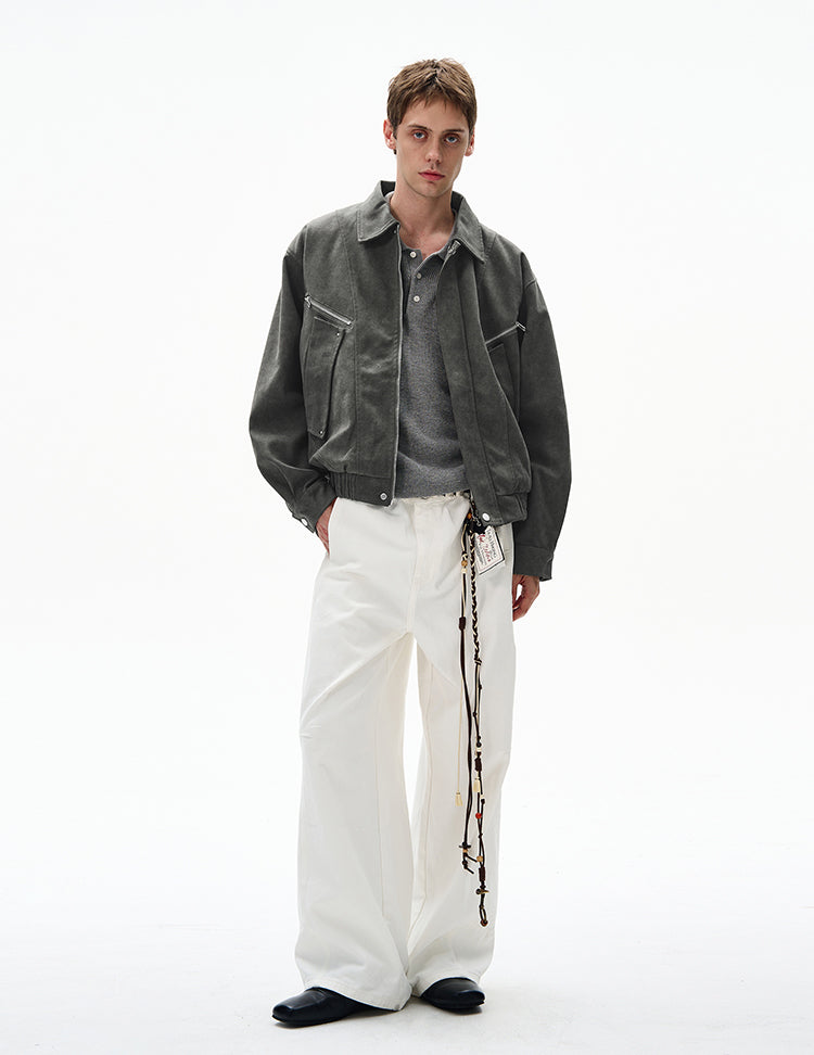 MADWITCH UNISEX SUEDE UTILITY JACKET #L963