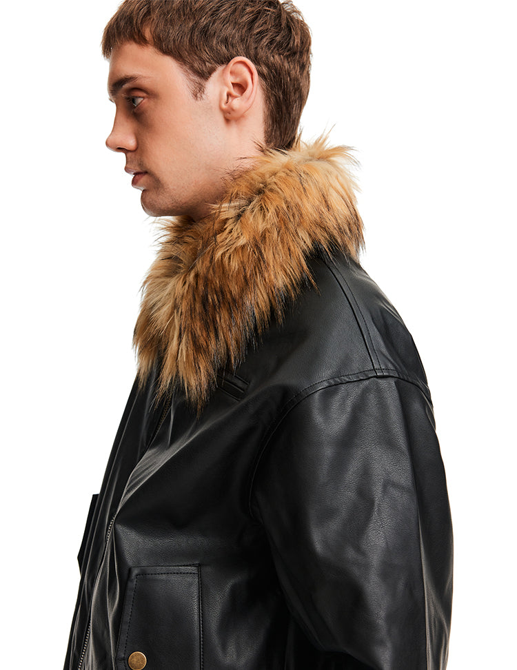 MADWITCH PU SHEARLING PARKA #L99607