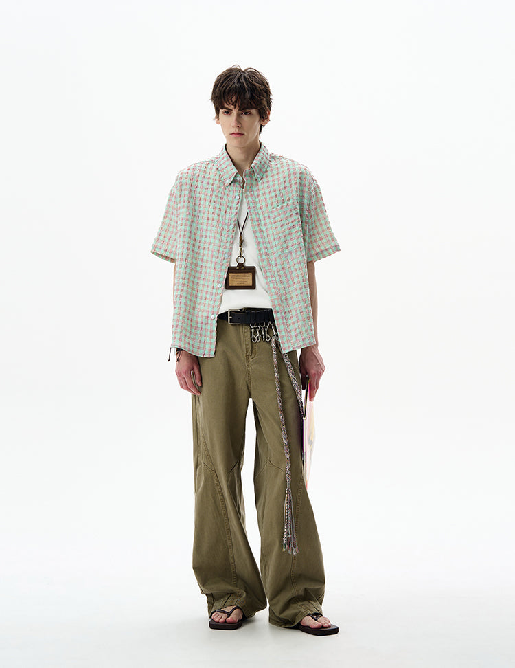 MADWITCH SEERSUCKER CHECK SHIRT #CR238
