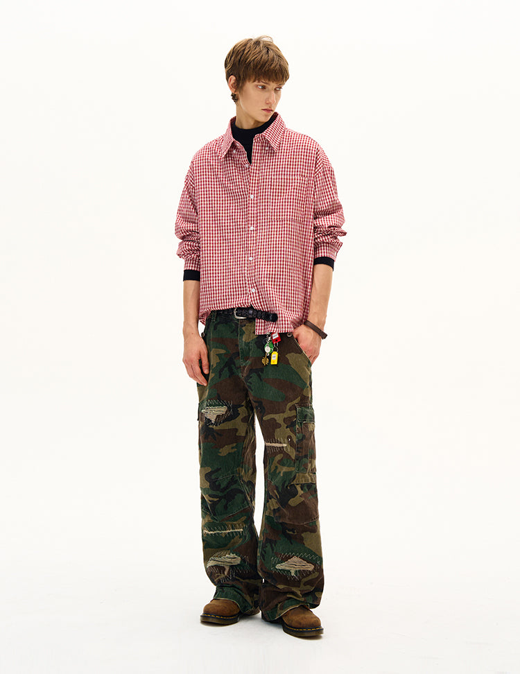 MADWITCH UNISEX VERSATILE CHECKERED SHIRT #CR6213