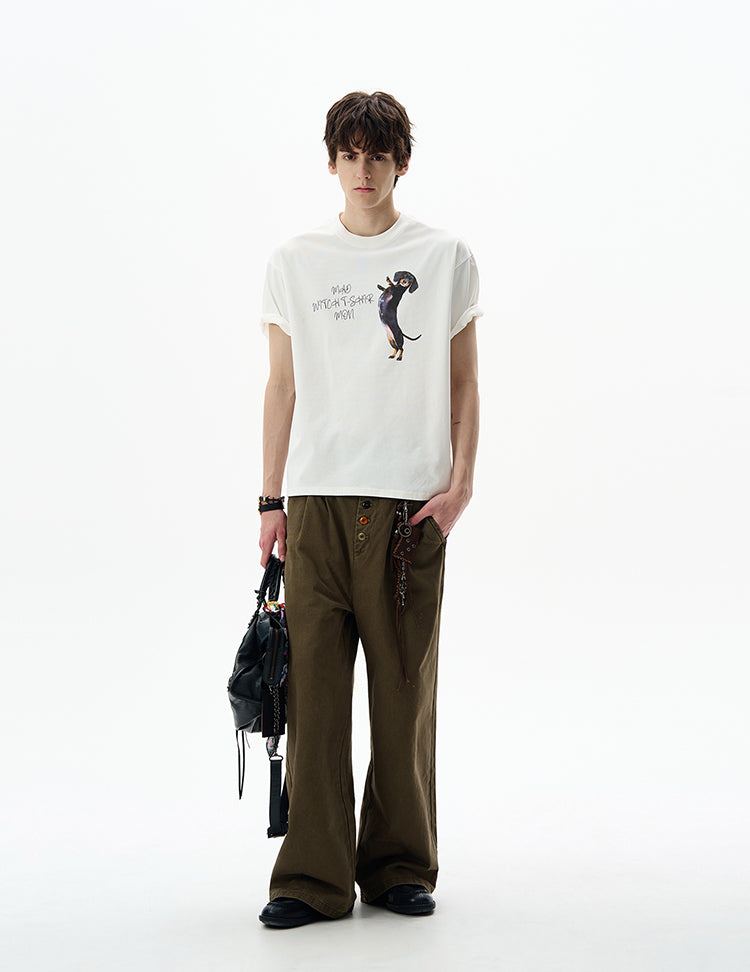 MADWITCH PUPPY PRINT T-SHIRT #MD4196