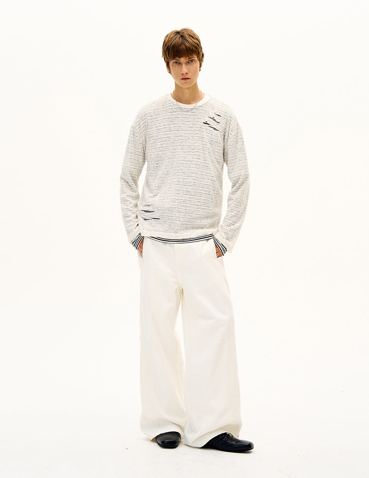 MADWITCH UNISEX DISTRESSED KNIT LONG SLEEVE #SD14