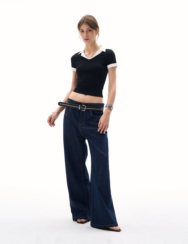 MADWITCH FOLDING COLLAR SLIM FIT T-SHIRT #DD3327