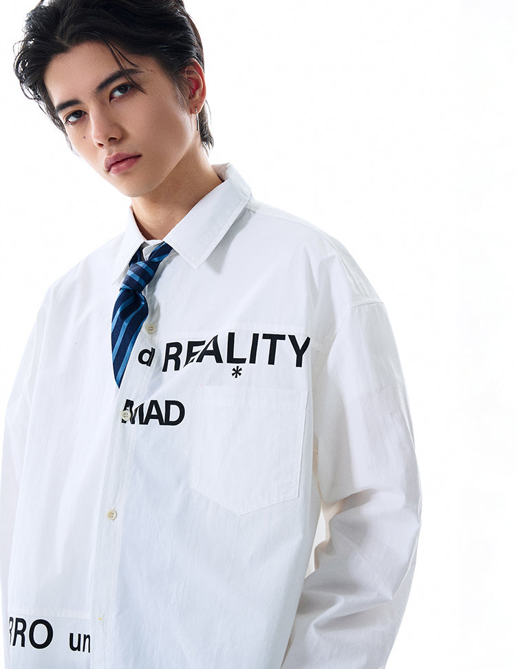 MADWITCH PRINTED WHITE SHIRT #MD4138
