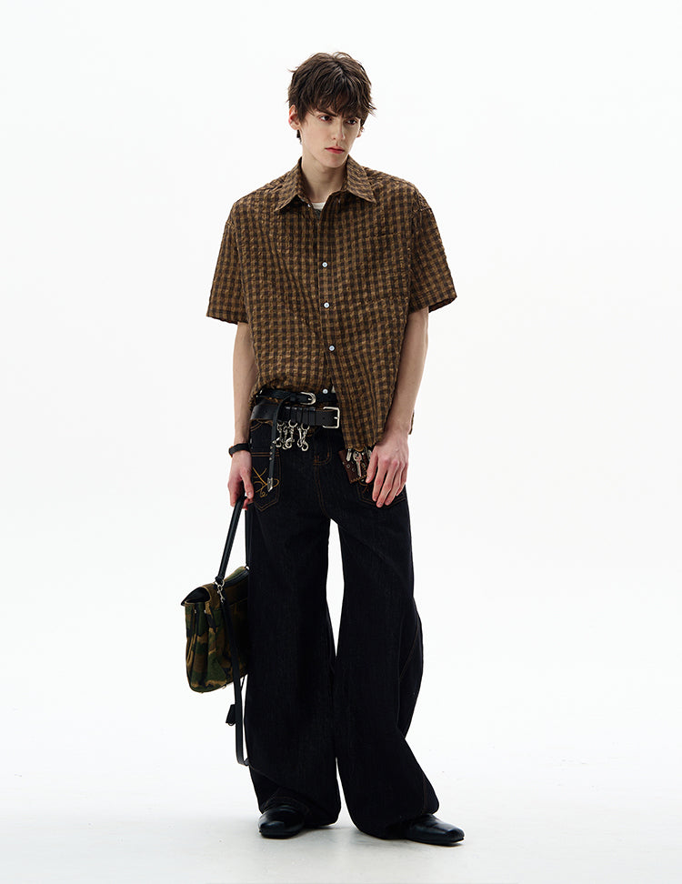 MADWITCH SEERSUCKER RETRO SHIRT #CR237