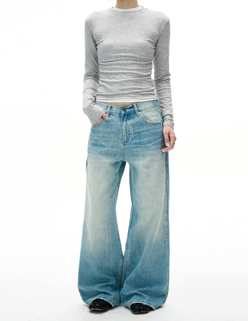 MADWITCH DISTRESSED WASHED STRAIGHT JEANS #CK9697