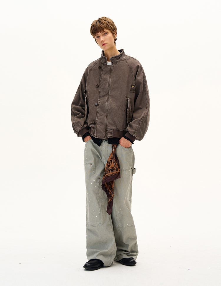 MADWITCH UNISEX WASHED UTILITY JACKET #MD2561
