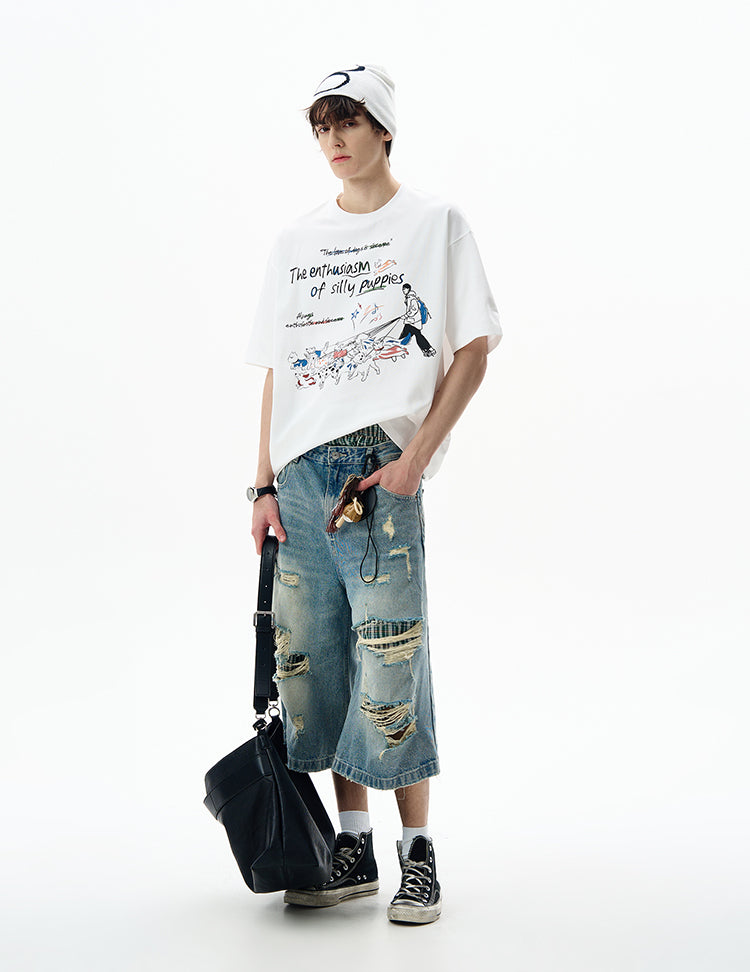 MADWITCH FUN PRINT CREWNECK TEE #880320