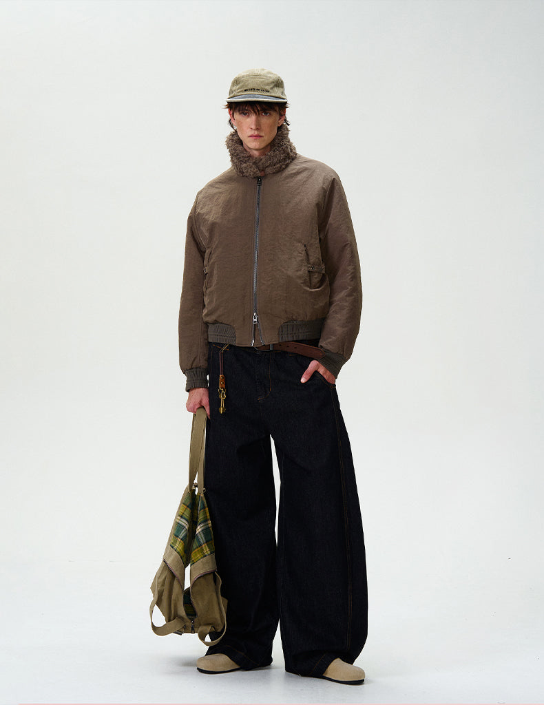 MADWITCH FUR COLLAR UTILITY PARKA COAT #0192