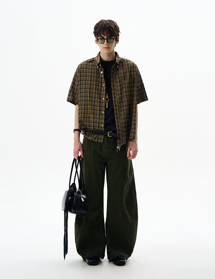 MADWITCH SEERSUCKER SHORT SLEEVE SHIRT #CR252