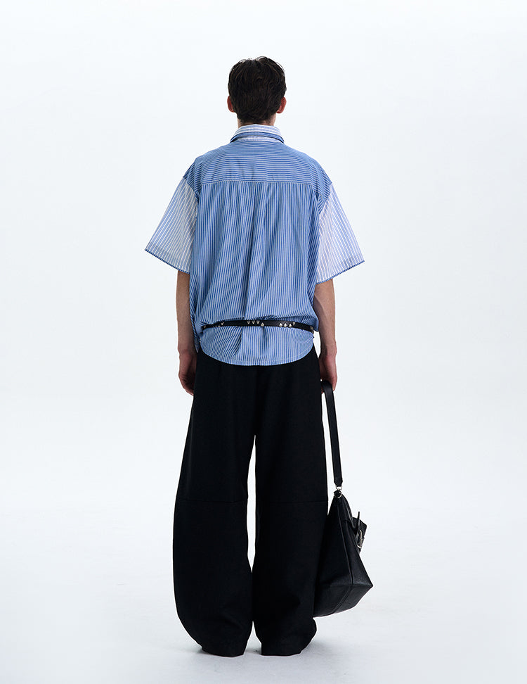 MADWITCH PATCHWORK SHORT SLEEVE SHIRT #AB1051