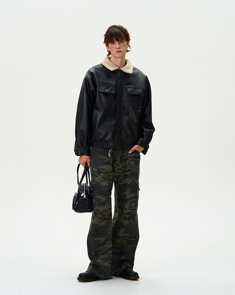 MADWITCH THICKENED PU LEATHER JACKET #G1060