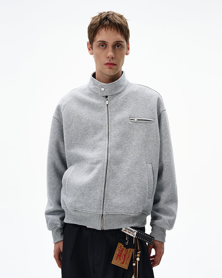 MADWITCH UNISEX MINIMALIST STAND COLLAR JACKET #AB1080