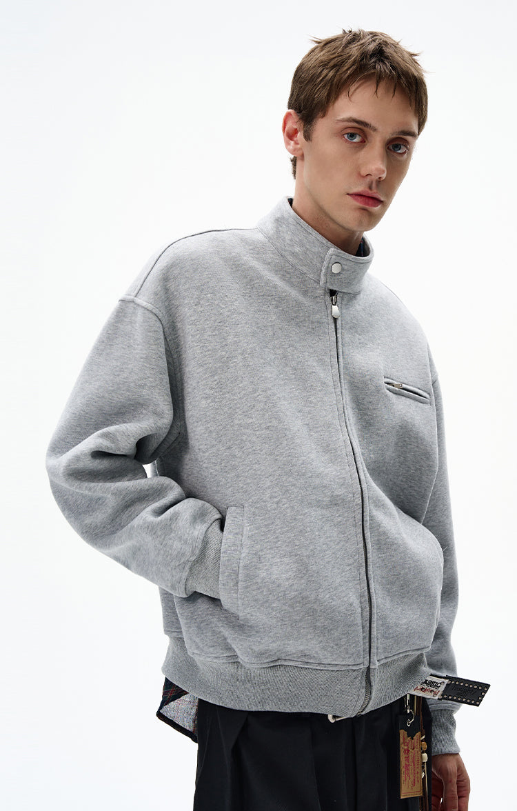 MADWITCH UNISEX MINIMALIST STAND COLLAR JACKET #AB1080