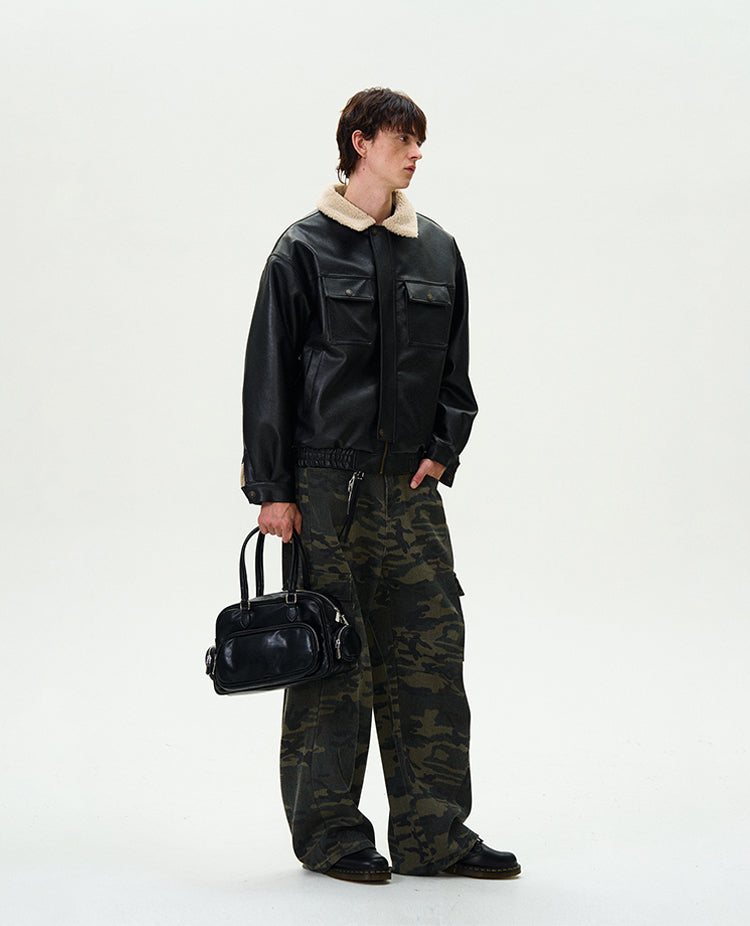 MADWITCH THICKENED PU LEATHER JACKET #G1060