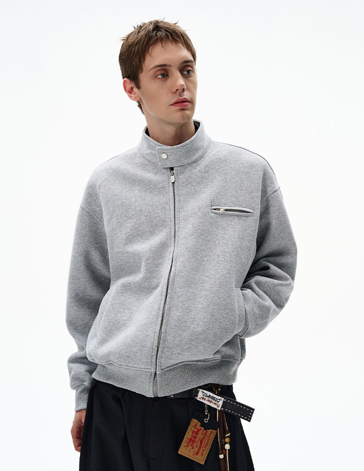 MADWITCH UNISEX MINIMALIST STAND COLLAR JACKET #AB1080