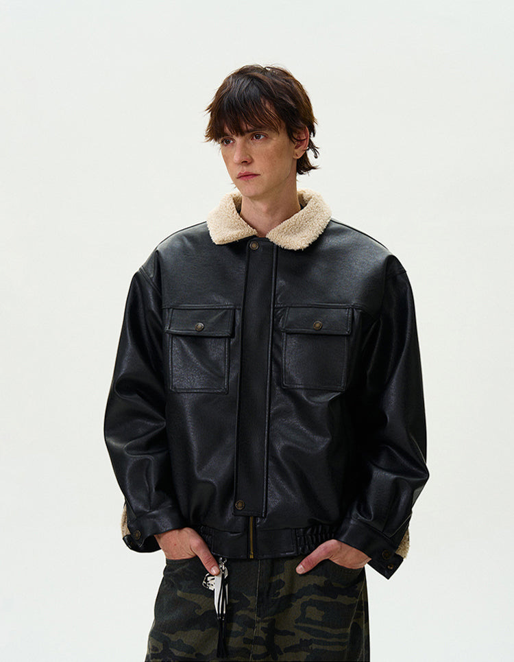 MADWITCH THICKENED PU LEATHER JACKET #G1060