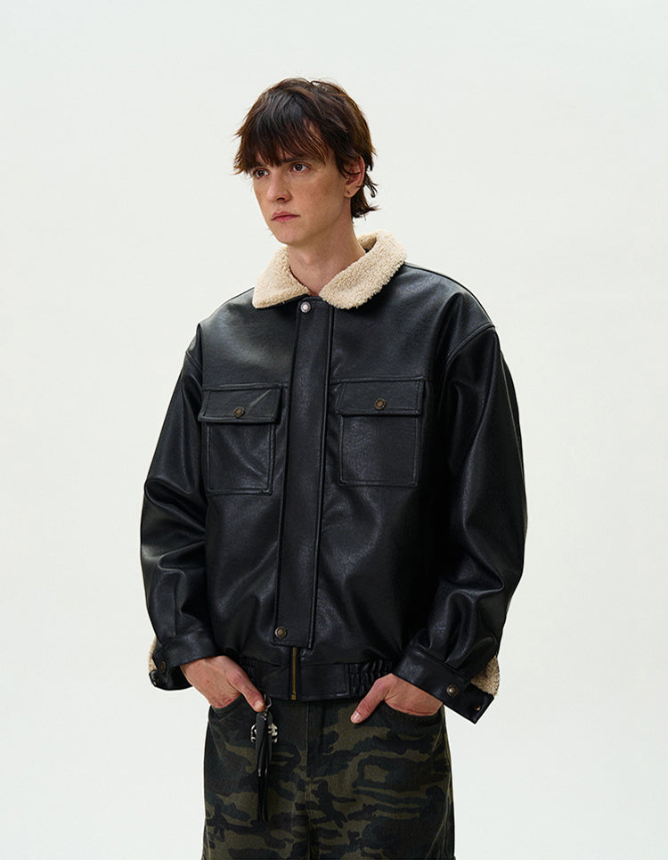 MADWITCH THICKENED PU LEATHER JACKET #G1060