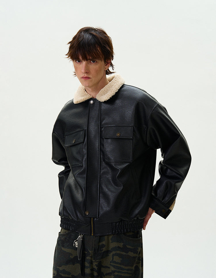 MADWITCH THICKENED PU LEATHER JACKET #G1060