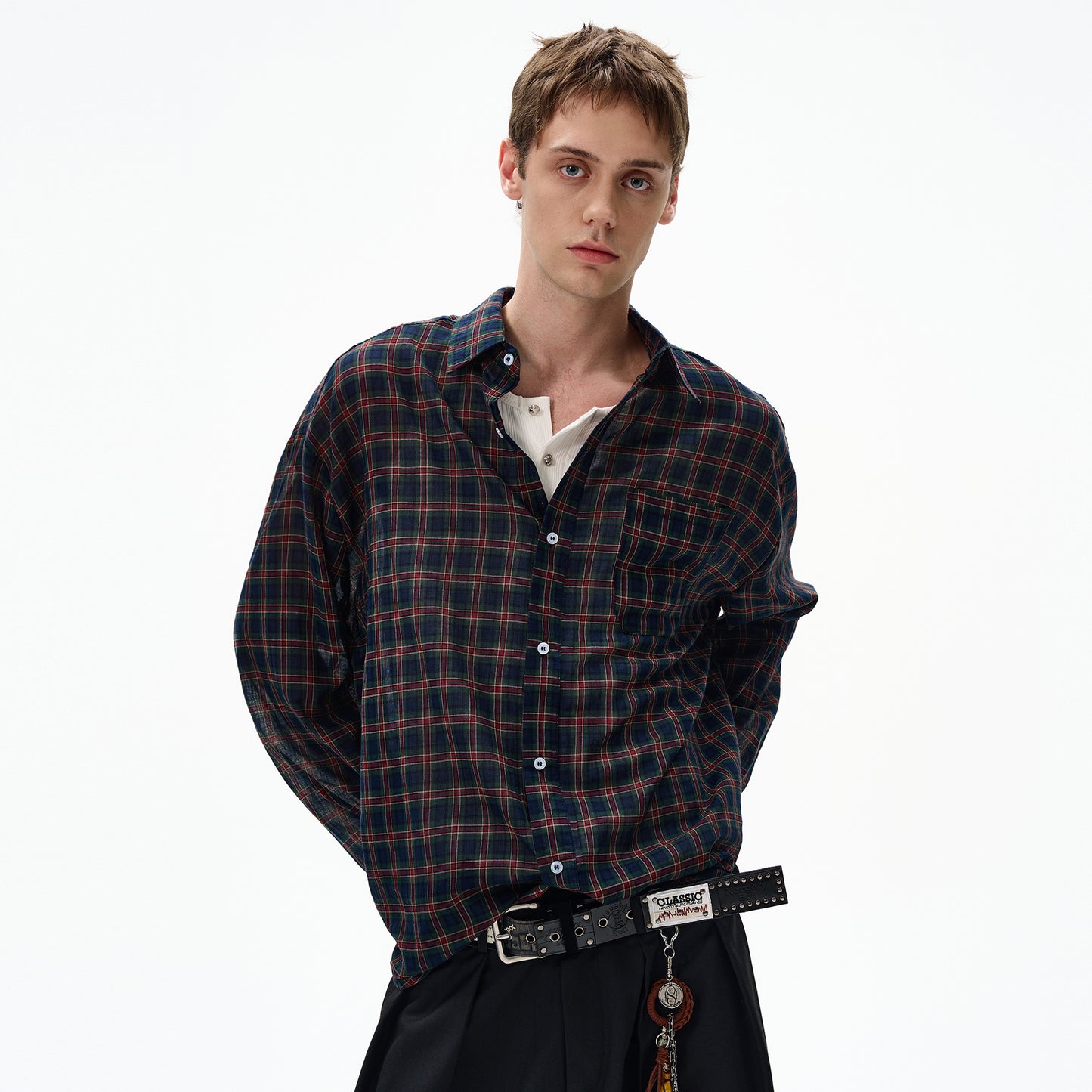 MADWITCH UNISEX VINTAGE OLD MONEY STYLE LONG SHIRT #CR606