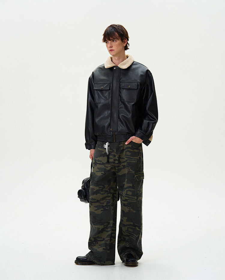 MADWITCH THICKENED PU LEATHER JACKET #G1060
