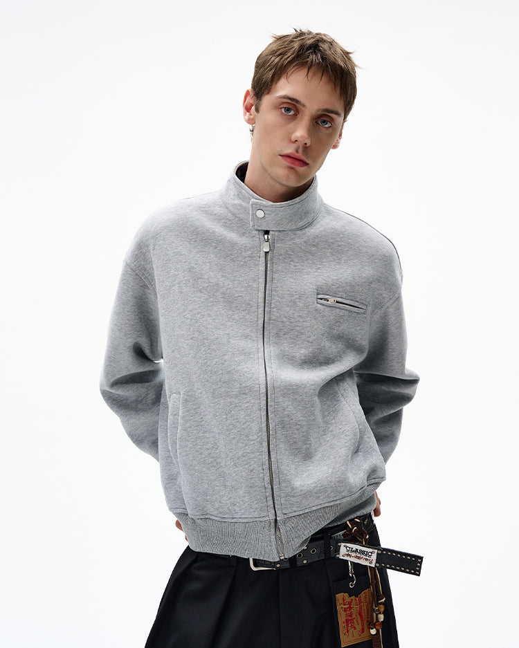 MADWITCH UNISEX MINIMALIST STAND COLLAR JACKET #AB1080
