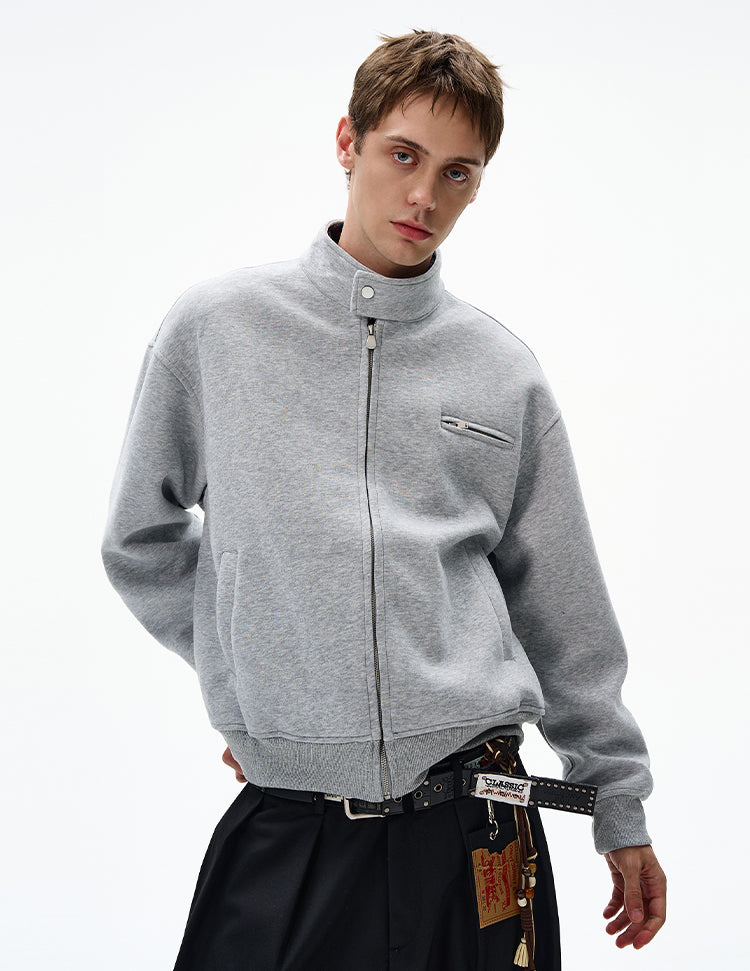 MADWITCH UNISEX MINIMALIST STAND COLLAR JACKET #AB1080