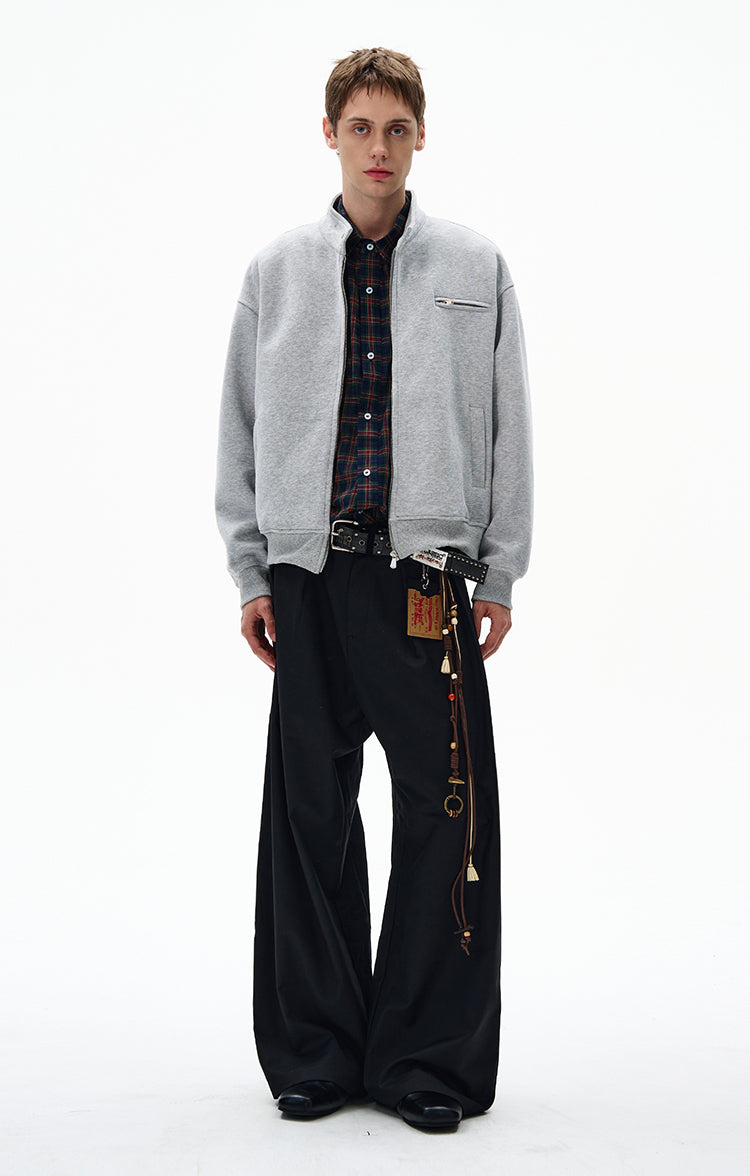 MADWITCH UNISEX MINIMALIST STAND COLLAR JACKET #AB1080