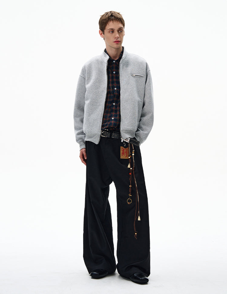 MADWITCH UNISEX MINIMALIST STAND COLLAR JACKET #AB1080