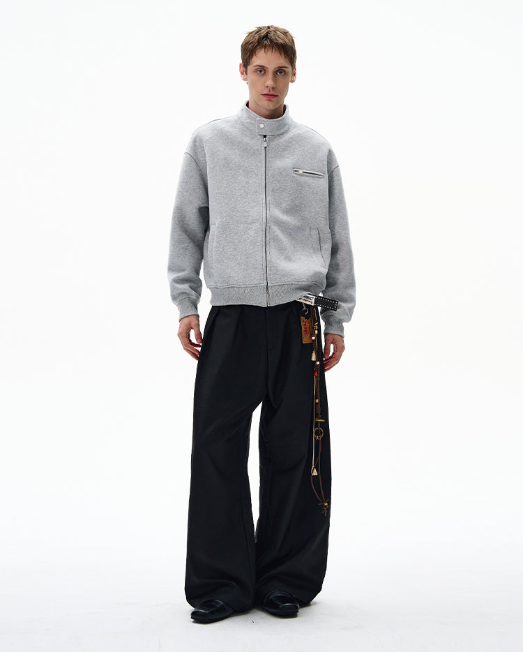 MADWITCH UNISEX MINIMALIST STAND COLLAR JACKET #AB1080
