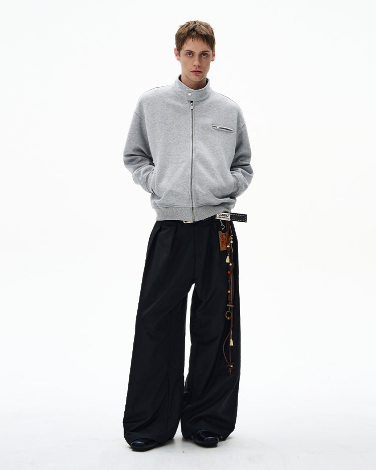 MADWITCH UNISEX MINIMALIST STAND COLLAR JACKET #AB1080
