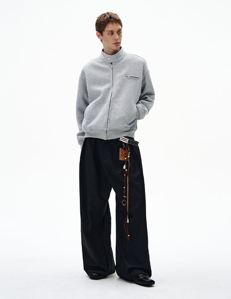 MADWITCH UNISEX MINIMALIST STAND COLLAR JACKET #AB1080