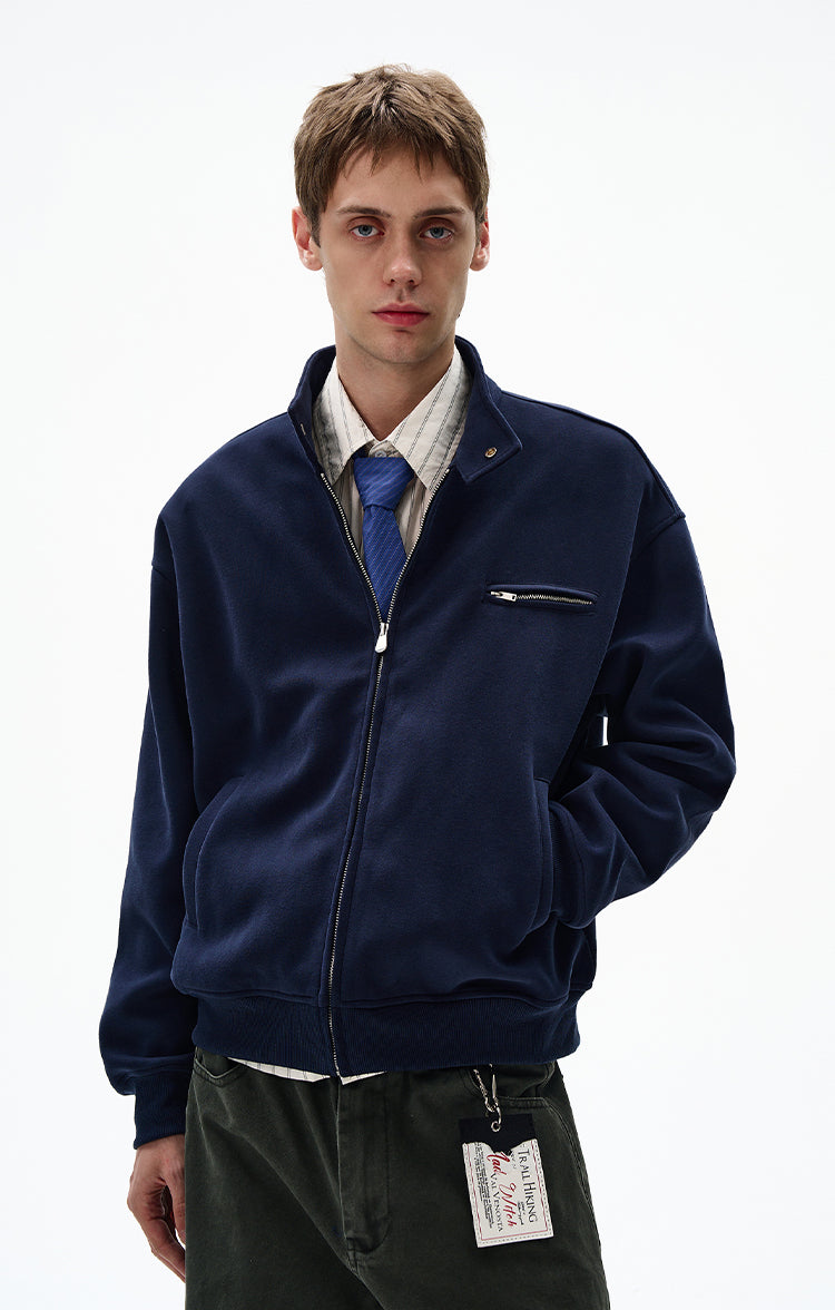MADWITCH UNISEX MINIMALIST STAND COLLAR JACKET #AB1080