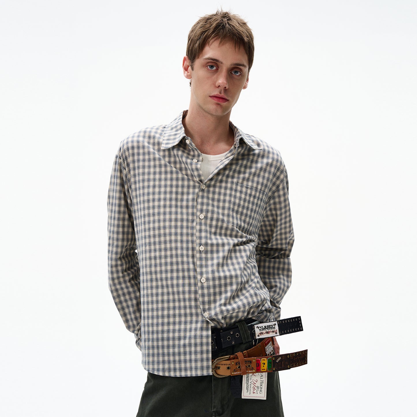 MADWITCH CHECKERED LONG SLEEVE SHIRT #RC86