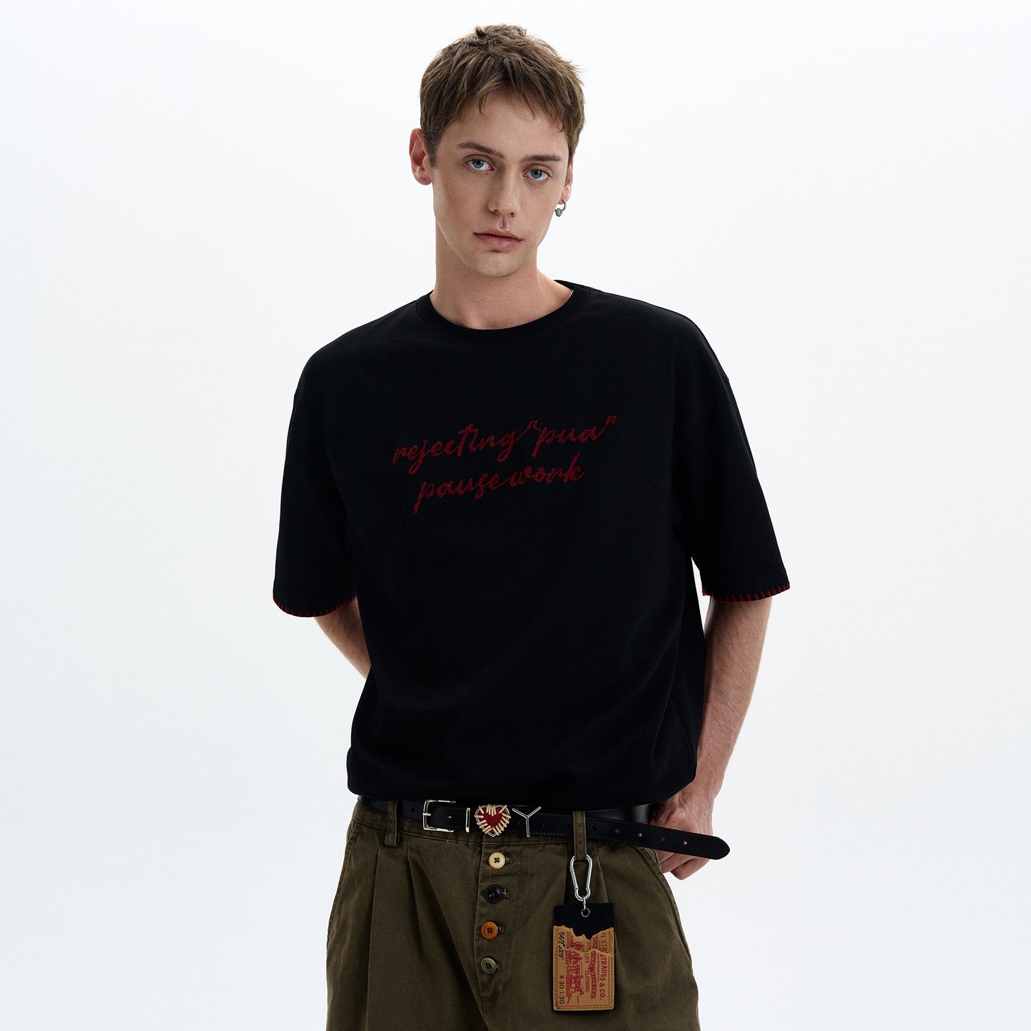 MADWITCH VERSATILE EMBROIDERED T-SHIRT #880312