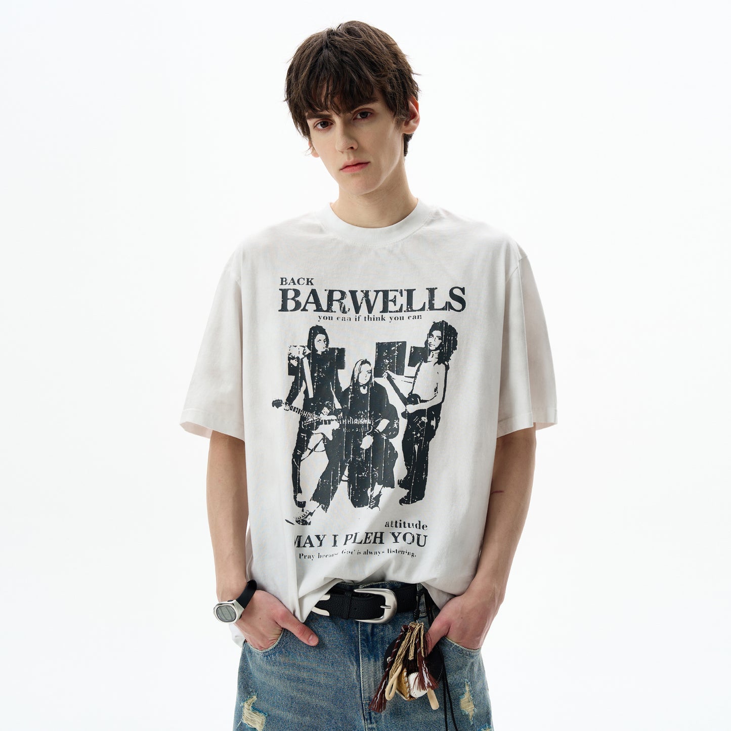 MADWITCH ROCK RETRO TEE #BW25701