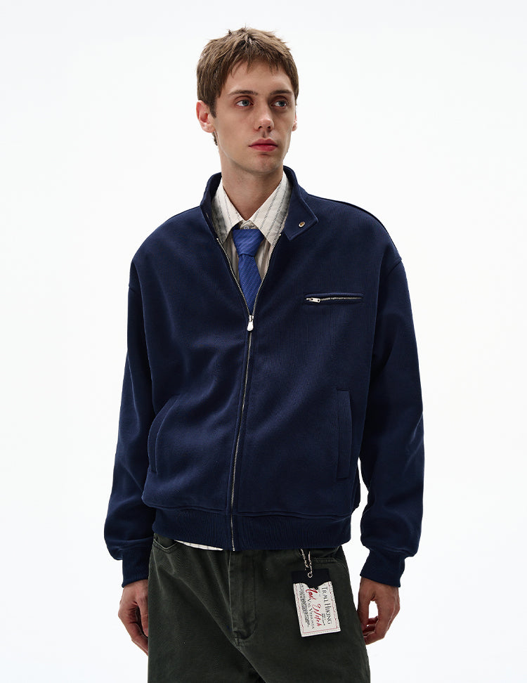 MADWITCH UNISEX MINIMALIST STAND COLLAR JACKET #AB1080