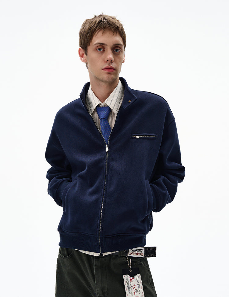 MADWITCH UNISEX MINIMALIST STAND COLLAR JACKET #AB1080