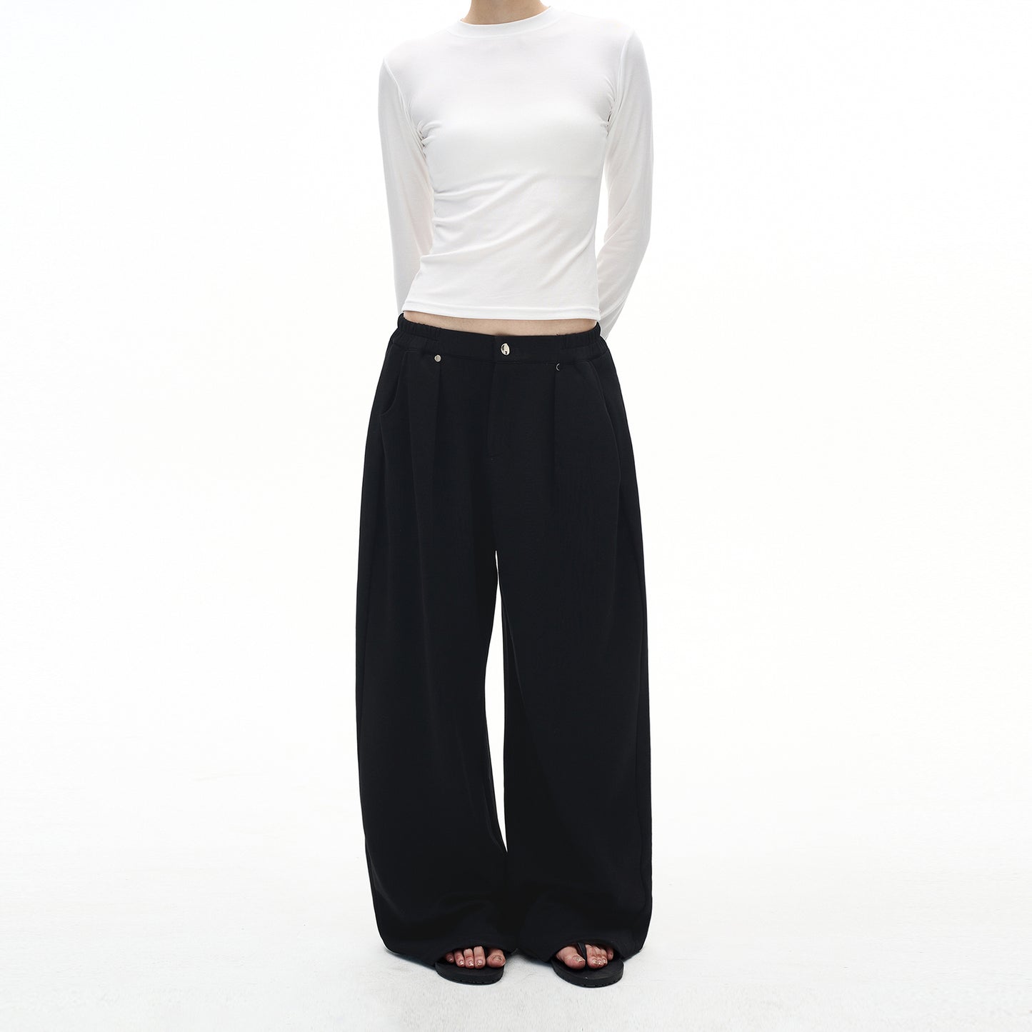 MADWITCH GREY WIDE LEG SWEATPANTS #C959