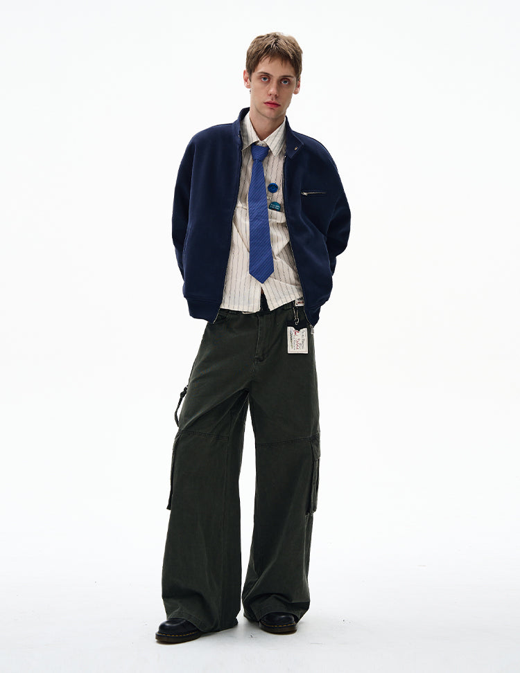 MADWITCH UNISEX MINIMALIST STAND COLLAR JACKET #AB1080