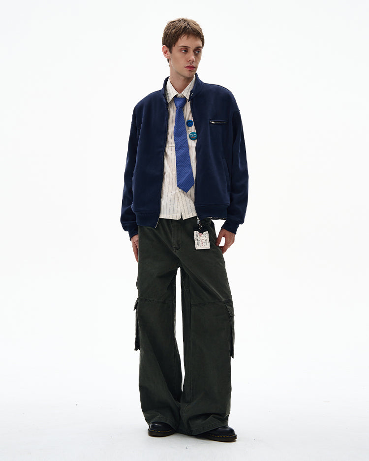 MADWITCH UNISEX MINIMALIST STAND COLLAR JACKET #AB1080