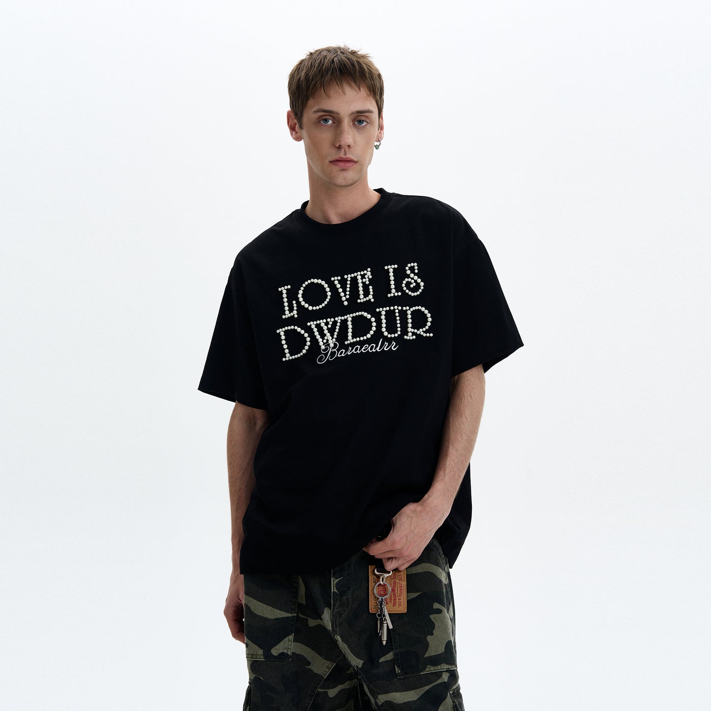 MADWITCH PEARL STUDDED TEE #5865