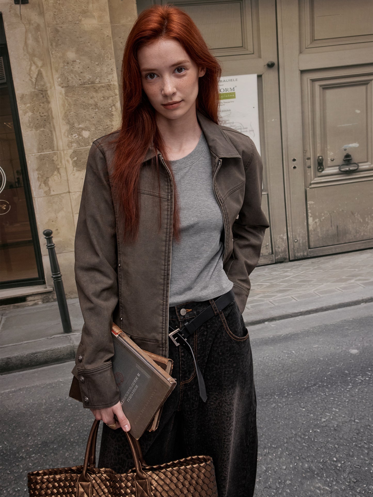 MADWITCH SLIM FIT PU LEATHER JACKET #C271Q25